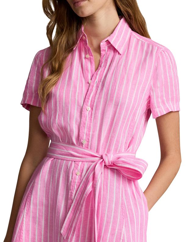 Striped linen midi shirt dress POLO RALPH LAUREN