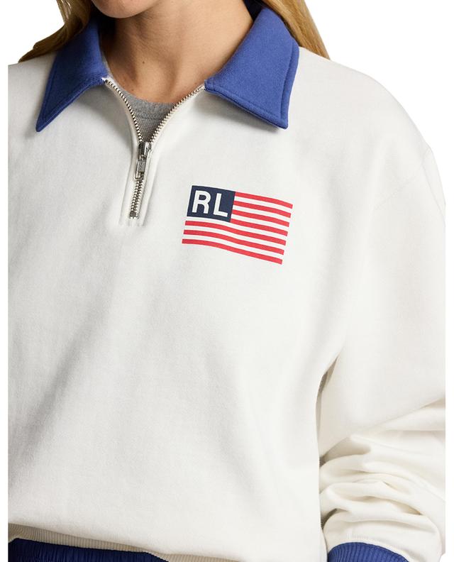 RL flag adorned half-zip sweatshirt POLO RALPH LAUREN