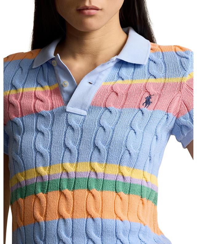 Pony striped cable knit polo shirt POLO RALPH LAUREN