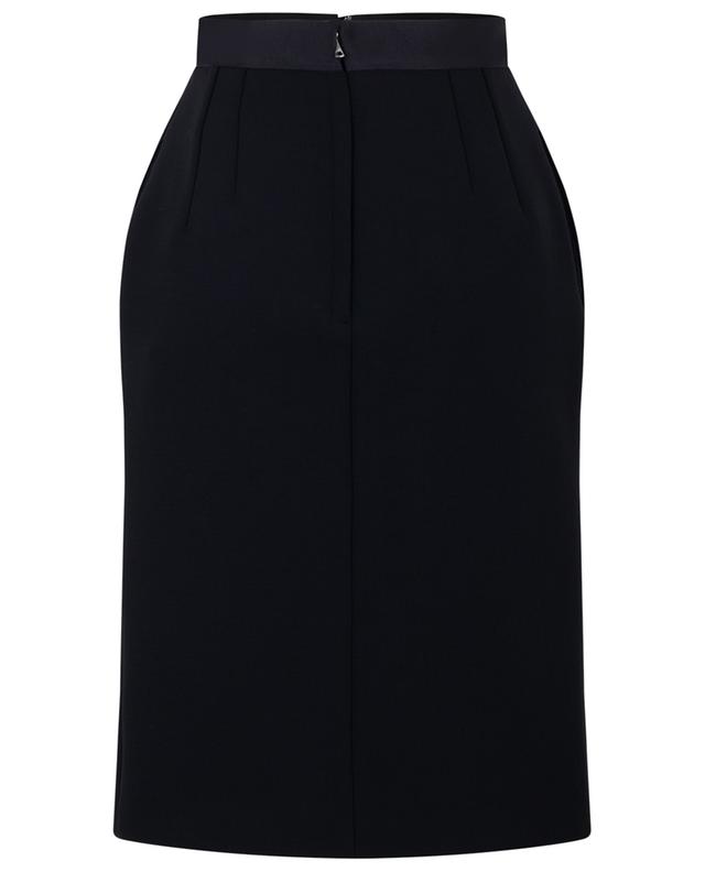Satin-waist-adorned wool blend sheath skirt DOLCE &amp; GABBANA