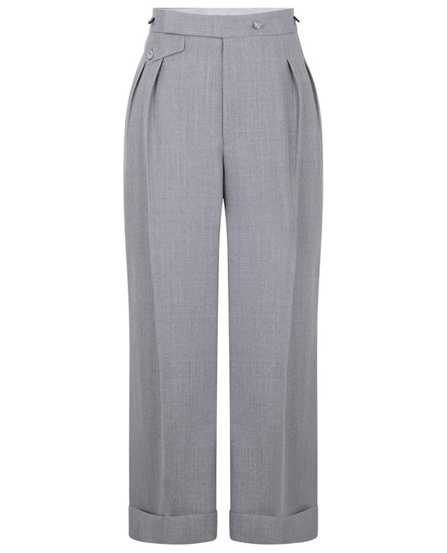 Cropped wide-leg wool trousers with turn-ups VICTORIA BECKHAM