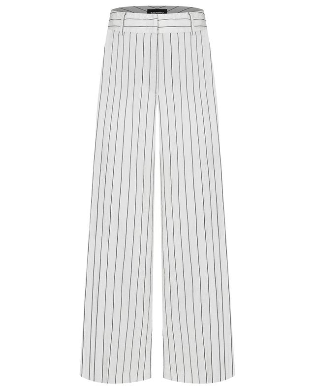 California pinstripe cropped wide-leg cotton blend trousers CAMBIO