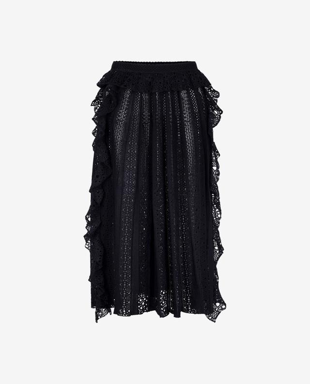 Long ruffled openwork knit skirt CHLOE