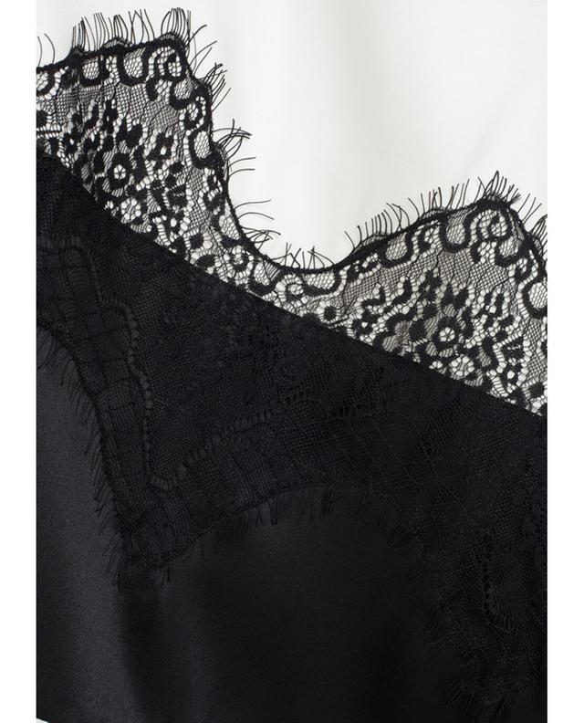 Twinset robe en soie et dentelle noir A30261-MULT