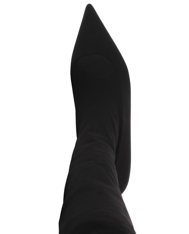 Lollo flat jersey stretch and leather thigh-high boots DOLCE &amp; GABBANA