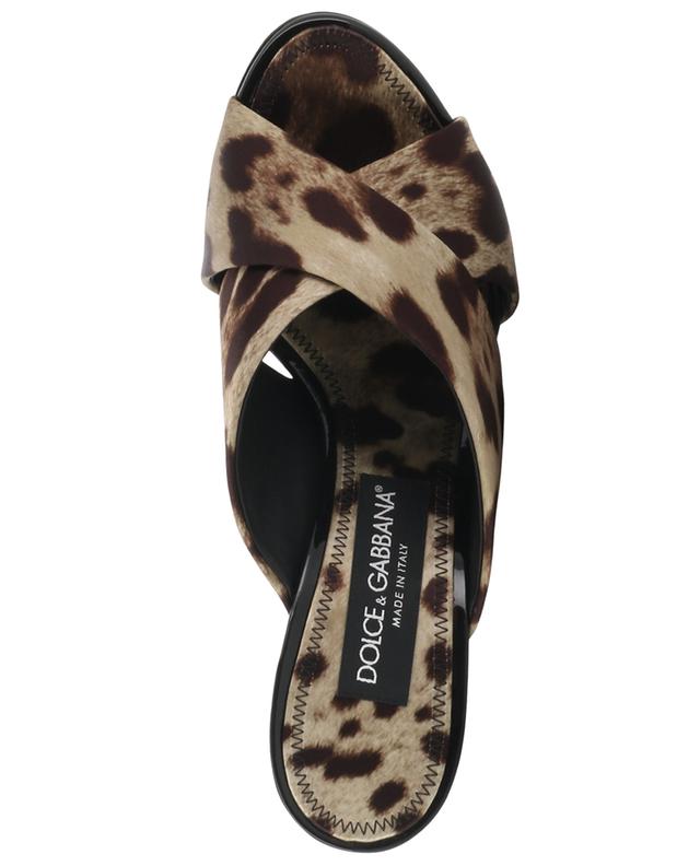 Keira 85 open-toe heeled leopard printed satin mules DOLCE &amp; GABBANA