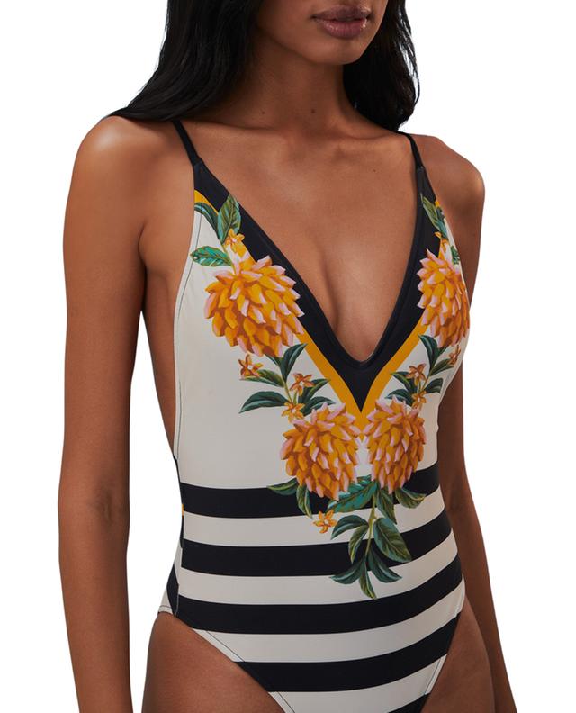 Biriba flower and stripe printed swimsuit FARM RIO