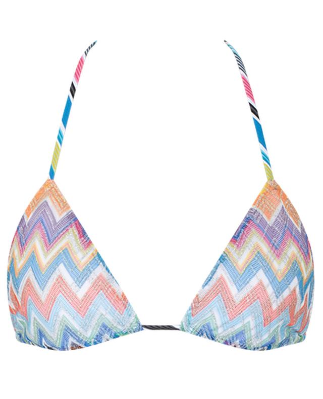 Zigzag patterned sparkling knit triangle bikini MISSONI