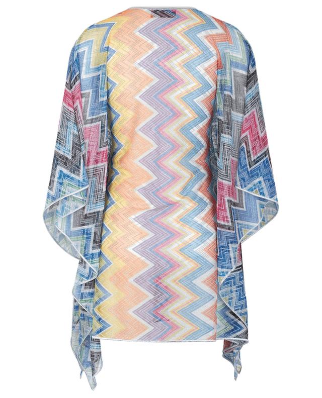 Zigzag patterned knit short beach caftan with Lurex detailing MISSONI