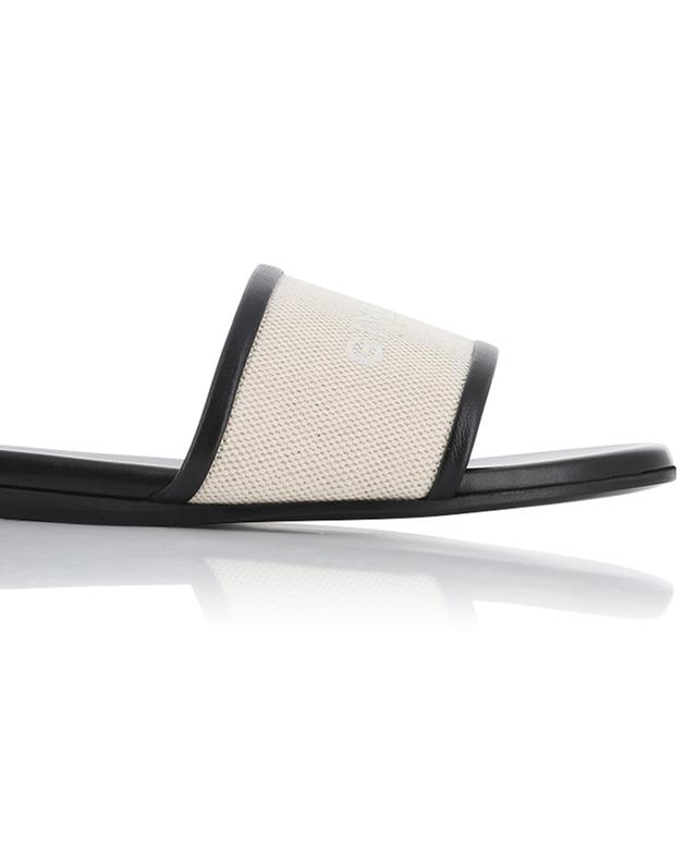 4G flat canvas and leather slides GIVENCHY