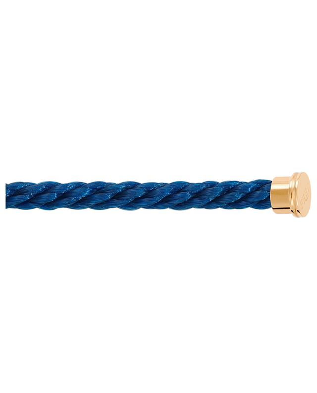 Câble pour bracelet à embouts or jaune Force10 GM Bleu Jean FRED PARIS