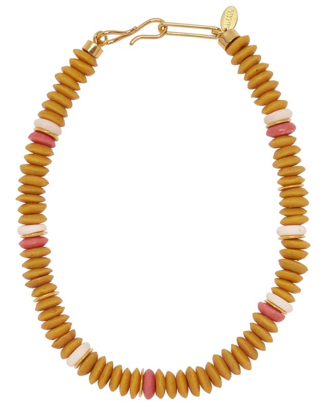Laguna Mustard recycled glass necklace LIZZIE FORTUNATO