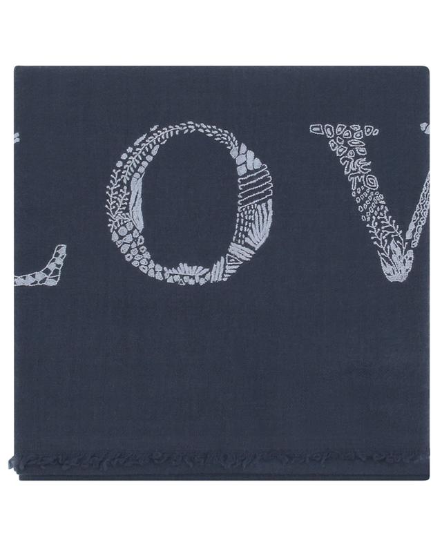 Love Minimal Embroidery cashmere scarf PINK MAHARANI