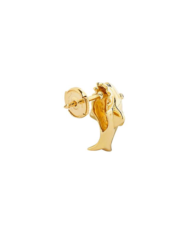 Mini Requin single yellow gold and diamond stud earring YVONNE LEON