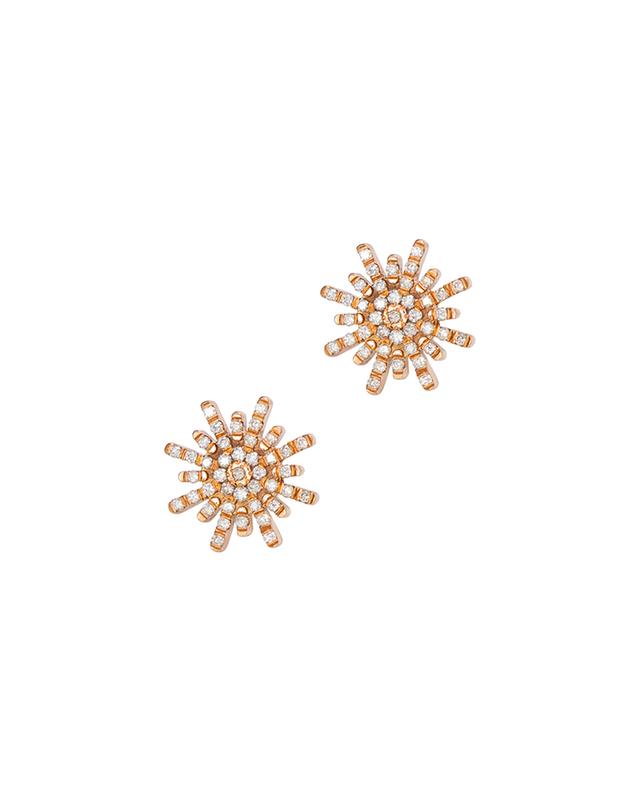 Boucles d&#039;oreilles en or rose et diamants Soleil GBYG