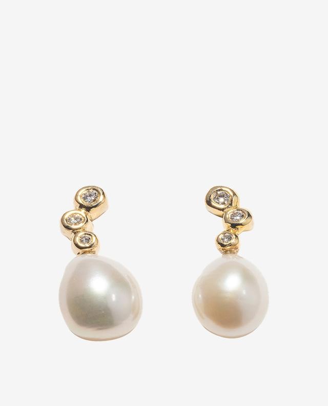 The Nereids 6 yellow gold and diamond earrings with pearls ELI-O