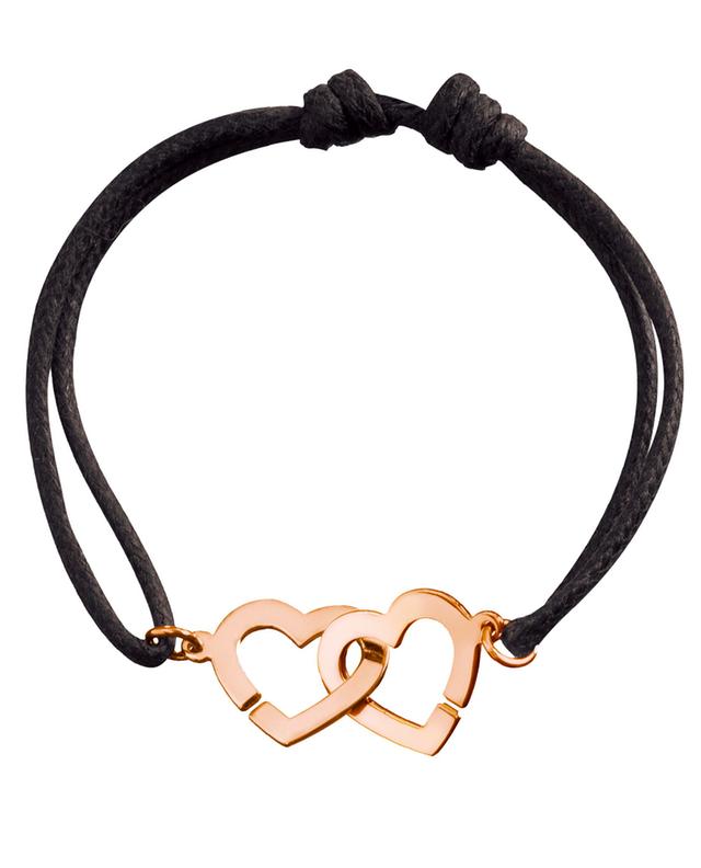 Dinh van double cœurs cord bracelet pinkgold a46839