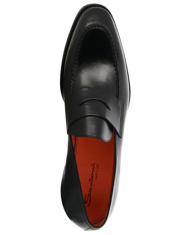 Santoni leather loafers black a46976