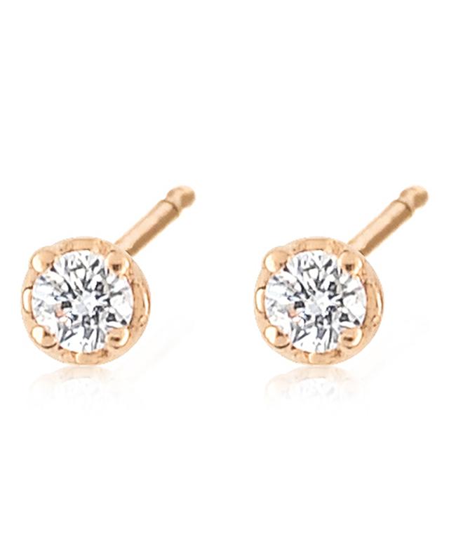 Boucles d&#039;oreilles en or rose et diamants Mini Diamond Puce GINETTE NY