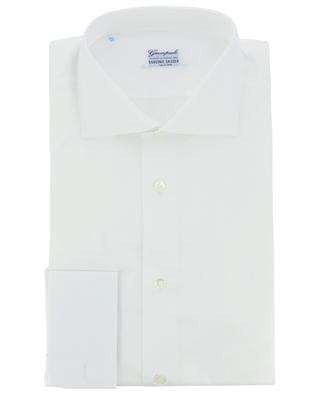 Monochrome poplin shirt with cuff sleeves GIAMPAOLO