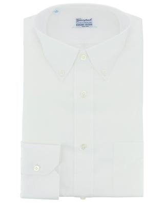 Monochrome poplin shirt with button-down collar GIAMPAOLO