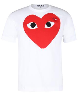 Red Heart embroidered and printed cotton T-shirt COMME DES GARCONS PLAY