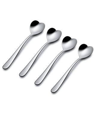 Set of 4 heart teaspoons - Silver ALESSI