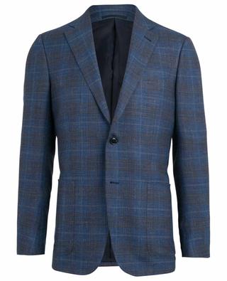 Checked wool, silk and linen blend blazer ERMENEGILDO ZEGNA