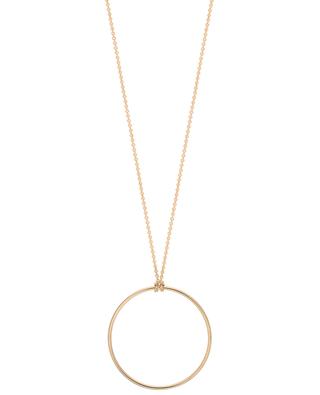 Baby Circle On Chain pink gold necklace GINETTE NY