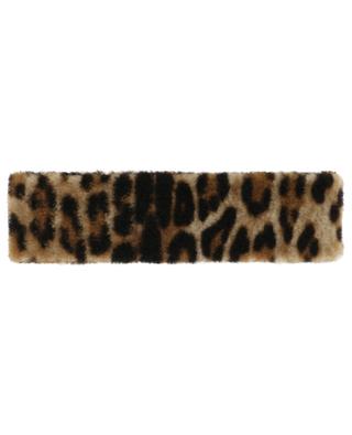 Bandeau en peau lainée imprimé léopard YVES SALOMON