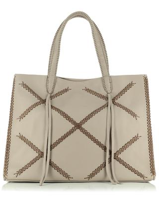 Iconic Cross Tote grained leather tote bag CALLISTA