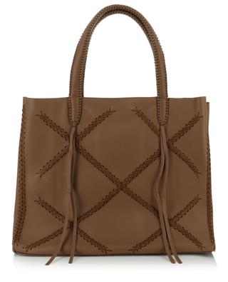 Iconic Cross Tote grained leather tote bag CALLISTA