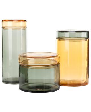 Set of 3 glass jars and caps POLS POTTEN