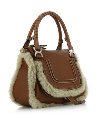 Marcie grained leather and shearling handbag CHLOE