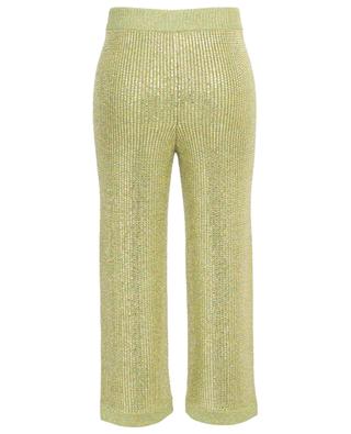 Crystal embellished cropped wide-leg knit trousers GUCCI