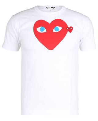 Baumwoll-T-Shirt mit Print und Herz-Aufnäher COMME DES GARCONS PLAY