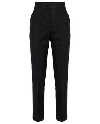 Straight-fit lamé trousers with grosgrain DOLCE & GABBANA