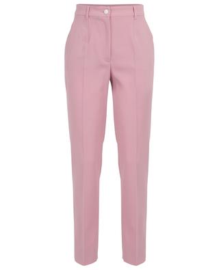 Straight fit virgin wool trousers with side grosgrain ribbons DOLCE & GABBANA
