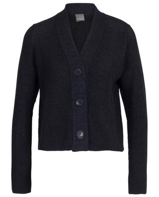 Sparkling ribbed cotton and cashmere cardigan LORENA ANTONIAZZI