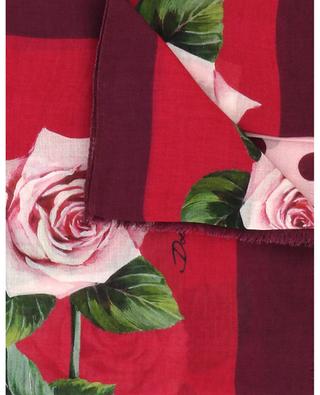 Roses and polka dot print modal and cashmere blend scarf DOLCE & GABBANA