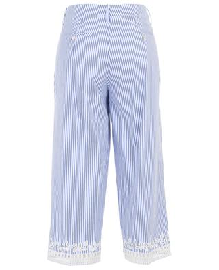 Broderie anglaise cotton striped cropped wide-leg trousers ERMANNO SCERVINO