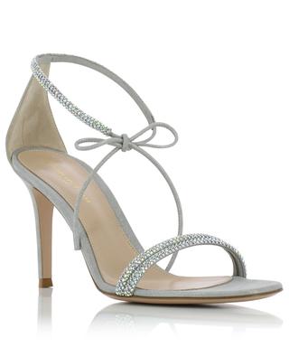 Pascale 80 crystal adorned iridescent suede sandals GIANVITO ROSSI