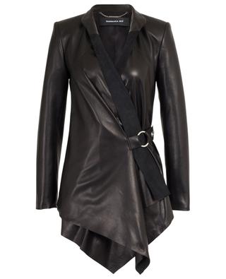 Asymmetrically draped jacket in supple leather BARBARA BUI