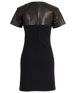 Short sleeved crepe and leather dress BARBARA BUI