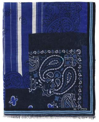 Écharpe en lin imprimée colour block paisley Shaal-Nur ETRO