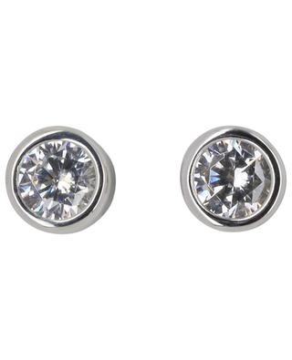 Taille Ronde silver ear studs with zircon AVINAS