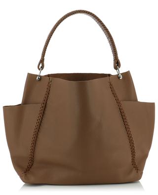 Iconic grained leather shoulder bag CALLISTA