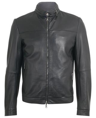 Reversible nappa leather and technical fabric jacket AD UNUM