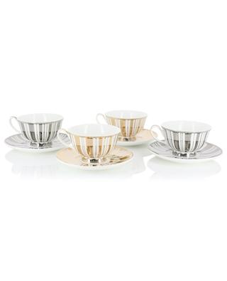 Set de 4 tasses à thé Stripes Gold + Silver POLS POTTEN