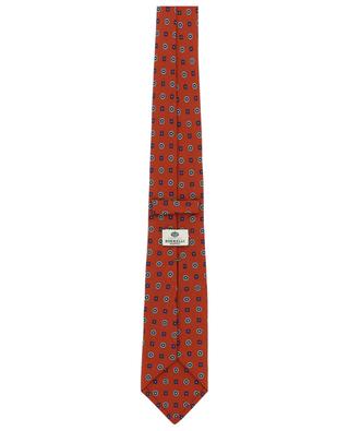 Cravate en sergé de soie motif fleurs et carrés LUIGI BORRELLI